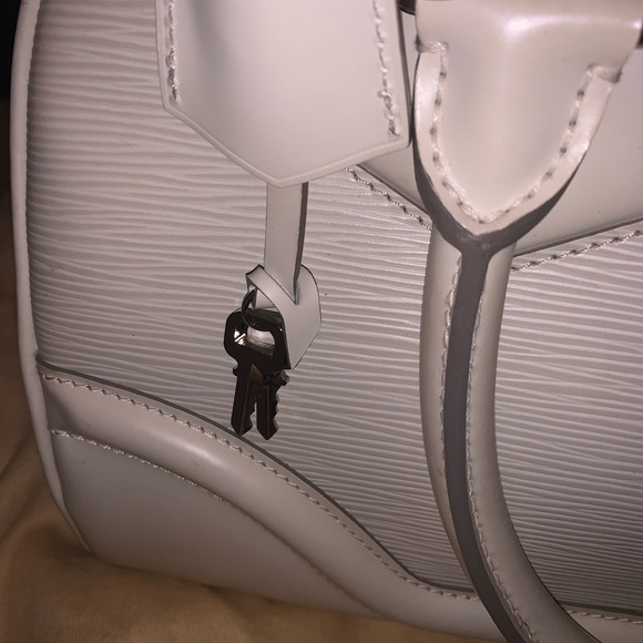 AUTHENTIC Louis Vuitton ivory bag purse bowling - Picture 5 of 15